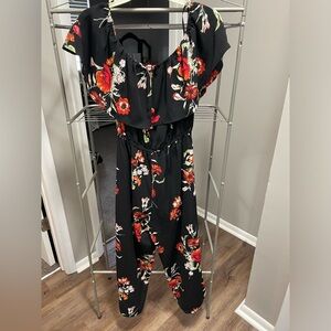 Dry Goods Black Floral Jumpsuit